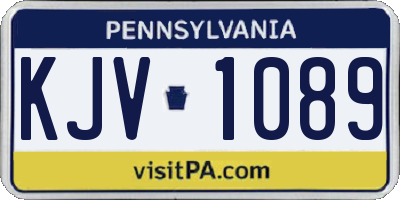 PA license plate KJV1089