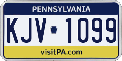 PA license plate KJV1099