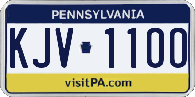 PA license plate KJV1100