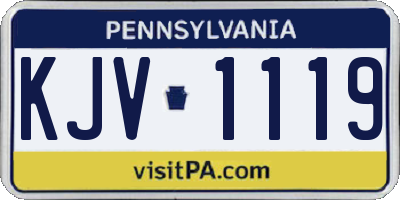 PA license plate KJV1119