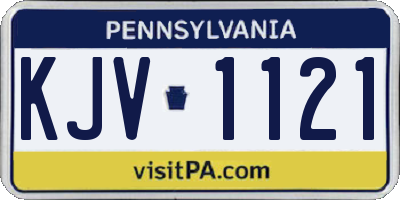 PA license plate KJV1121