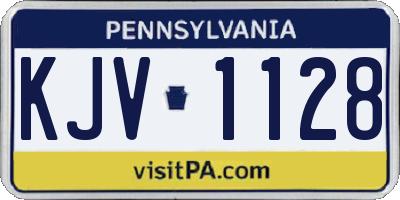 PA license plate KJV1128