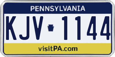 PA license plate KJV1144