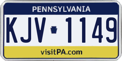 PA license plate KJV1149