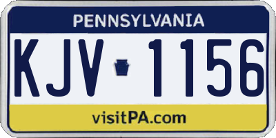 PA license plate KJV1156