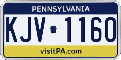PA license plate KJV1160