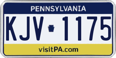 PA license plate KJV1175