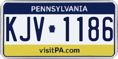 PA license plate KJV1186