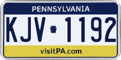 PA license plate KJV1192