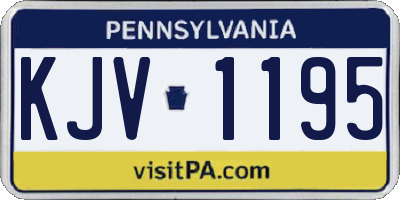 PA license plate KJV1195