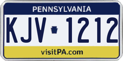 PA license plate KJV1212