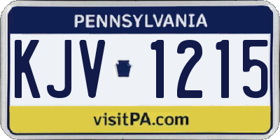 PA license plate KJV1215