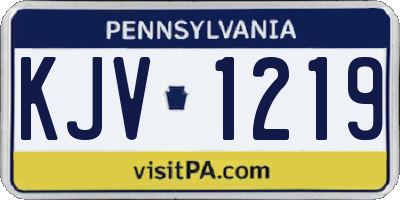 PA license plate KJV1219