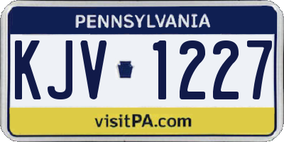 PA license plate KJV1227