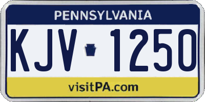 PA license plate KJV1250