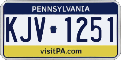 PA license plate KJV1251