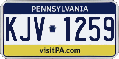 PA license plate KJV1259