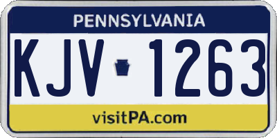 PA license plate KJV1263