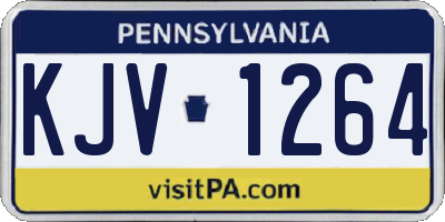PA license plate KJV1264