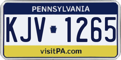 PA license plate KJV1265