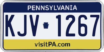 PA license plate KJV1267