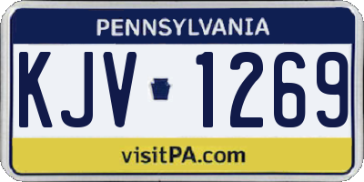 PA license plate KJV1269