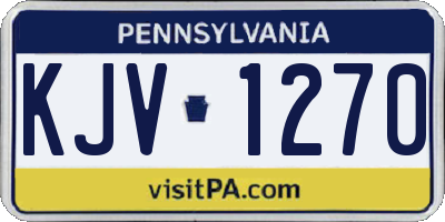 PA license plate KJV1270