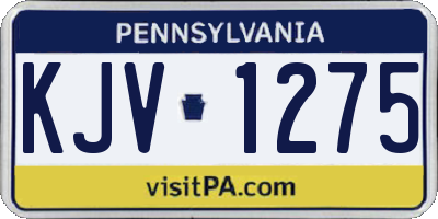 PA license plate KJV1275