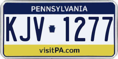 PA license plate KJV1277