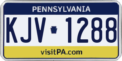 PA license plate KJV1288