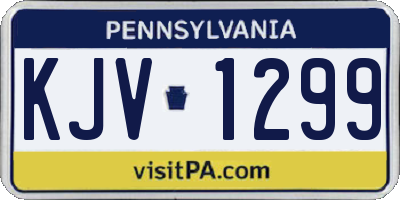 PA license plate KJV1299