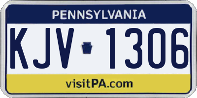 PA license plate KJV1306
