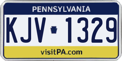 PA license plate KJV1329