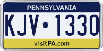 PA license plate KJV1330