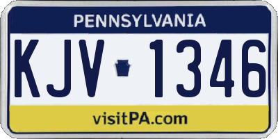 PA license plate KJV1346