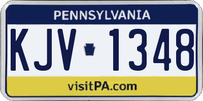 PA license plate KJV1348