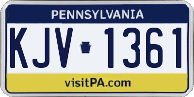 PA license plate KJV1361