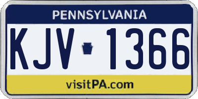 PA license plate KJV1366