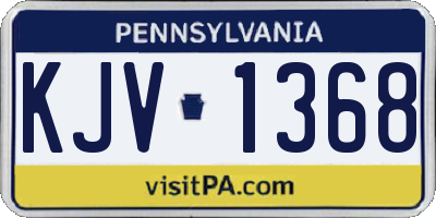 PA license plate KJV1368