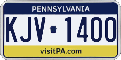 PA license plate KJV1400