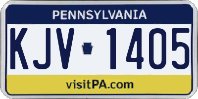 PA license plate KJV1405