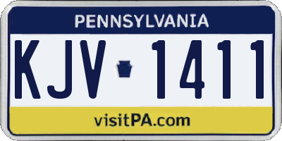 PA license plate KJV1411