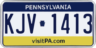 PA license plate KJV1413