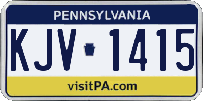 PA license plate KJV1415