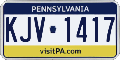 PA license plate KJV1417
