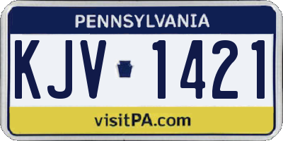 PA license plate KJV1421