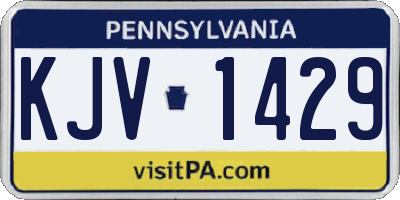 PA license plate KJV1429