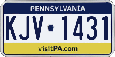 PA license plate KJV1431