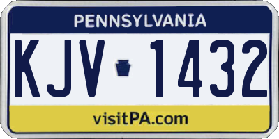PA license plate KJV1432