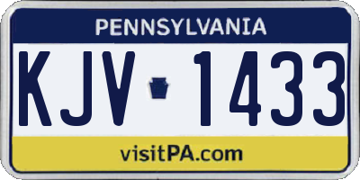 PA license plate KJV1433